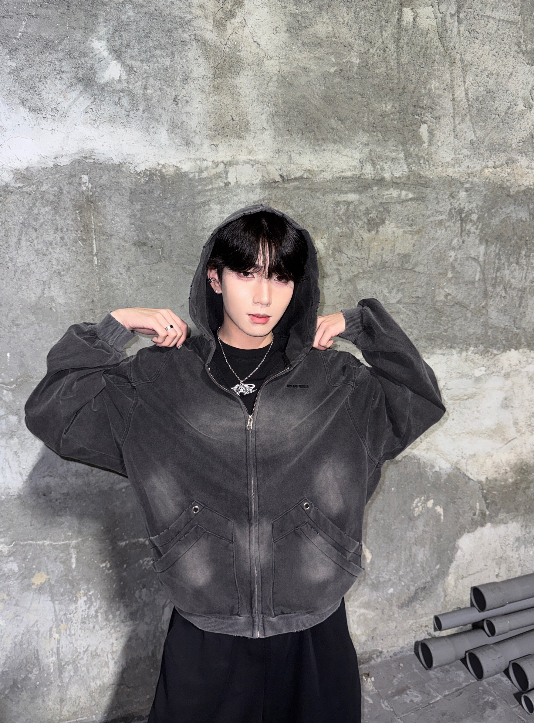 (GOAL) 美式復古做舊連帽外套 aw6837