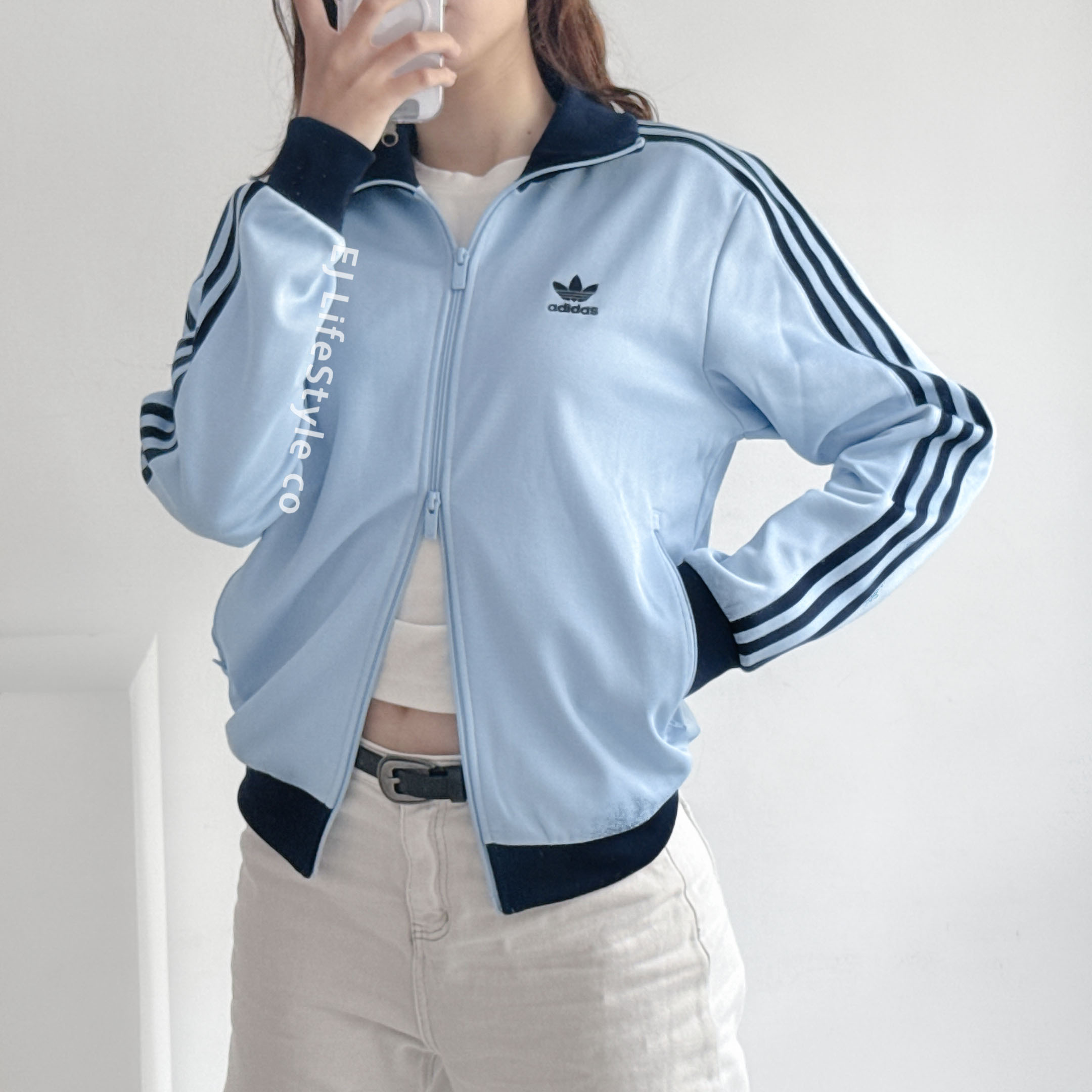 ADIDAS ORIGINALS ADICOLOR 寶寶藍 拼接 雙拉鍊外套 刺繡LOGO 立領 合身 JP2521/ 預購