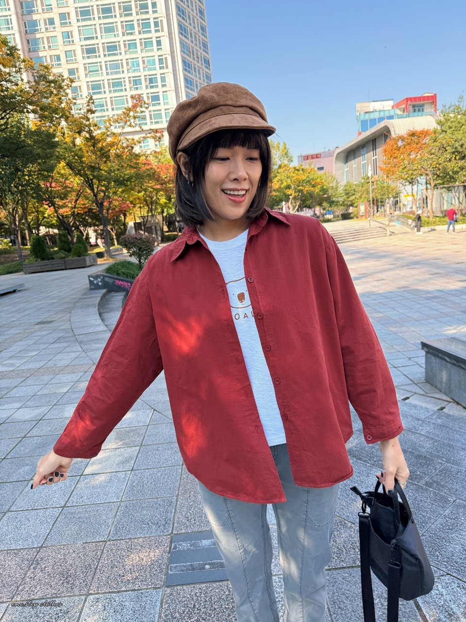 正韓霧感勃根地酒紅襯衫