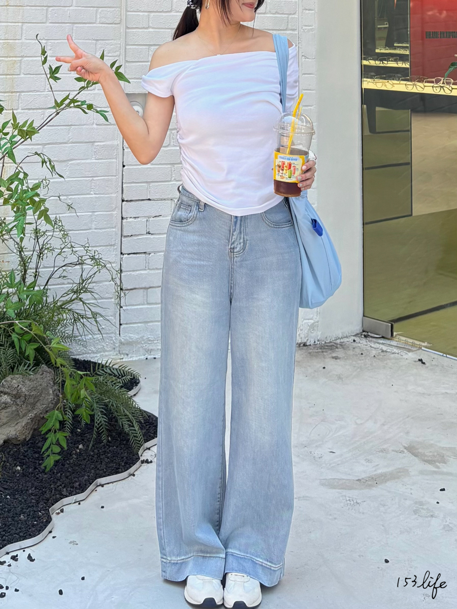 夏日軟牛仔天絲顯瘦直筒落地寬褲(九分/長款)(XXS-L)