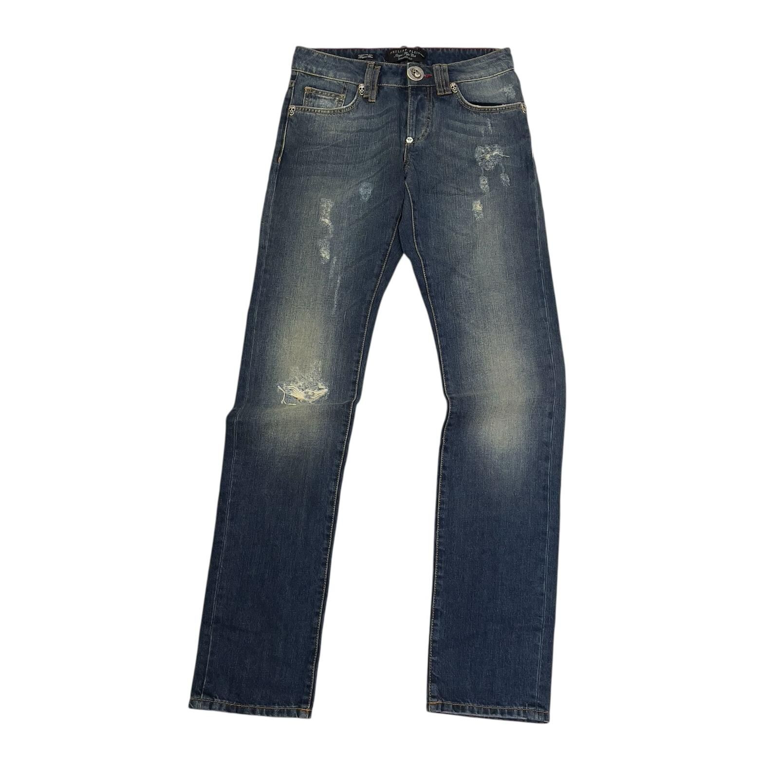 限時清倉價!!!全新PHILIPP PLEIN做舊灰藍色牛仔褲28碼  SS13 HM5050 08AB #BRAND NEW #香榭站正品