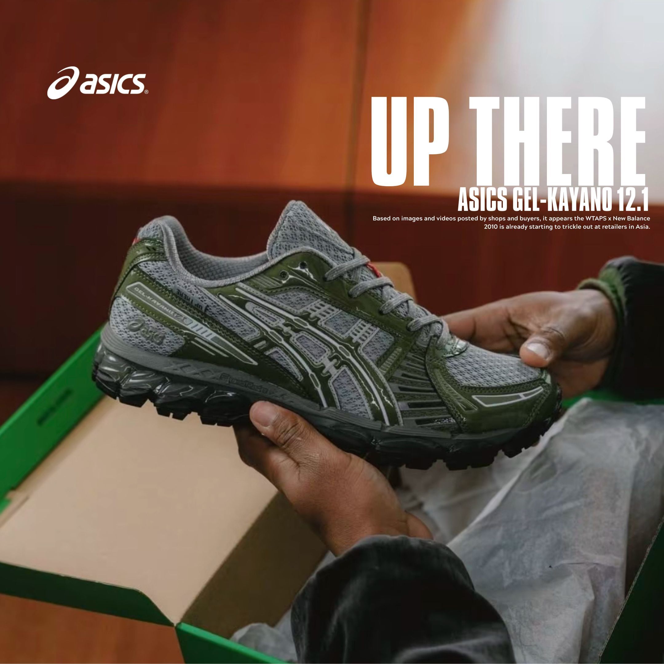 NICEDAY 代購 ASICS X UP THERE GEL-KAYANO 12.1 聯名 軍綠 深綠 灰綠 男款 運動 休閒鞋 1203A869-021