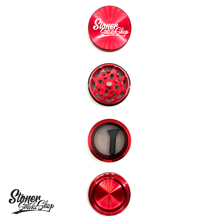 🇹🇼Stoner Smoke Shop - 50mm Red Smooth Criminal Aluminum Grinder 鋁合金研磨器