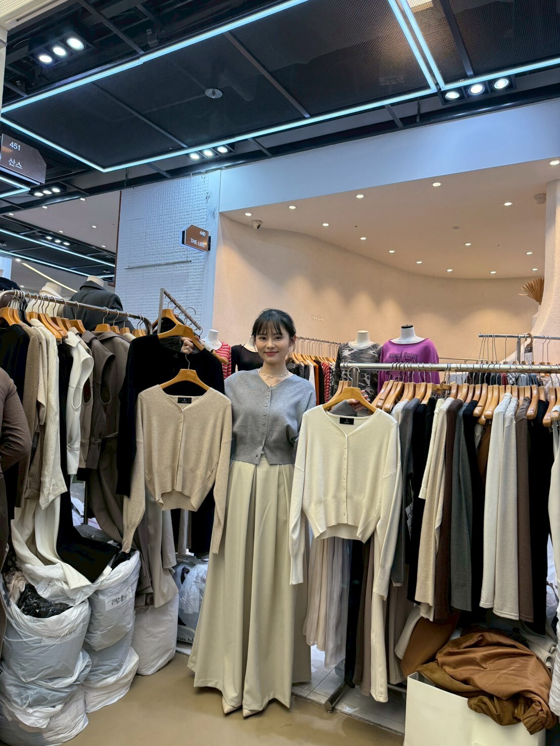 SA5137 羊腿袖收腰針織外套