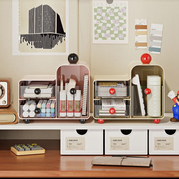 《6361》圓球弧形桌面收納架