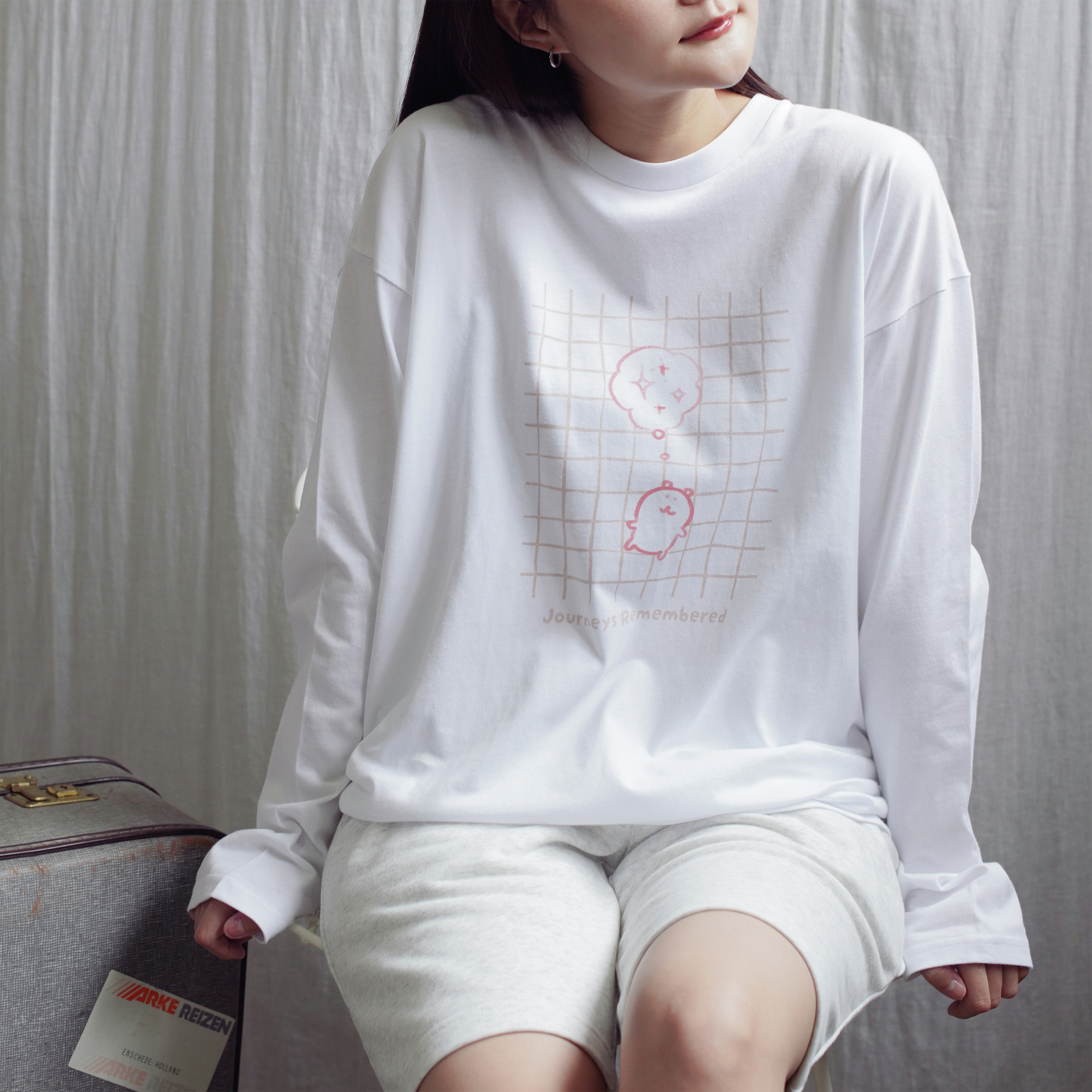 預訂｜Nagano Characters 長袖T恤 旅行的回憶 白色