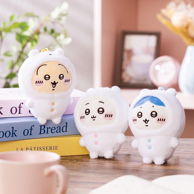 預訂｜Chiikawa & Hachiware & Usagi 著白熊衫 毛絨公仔吊飾