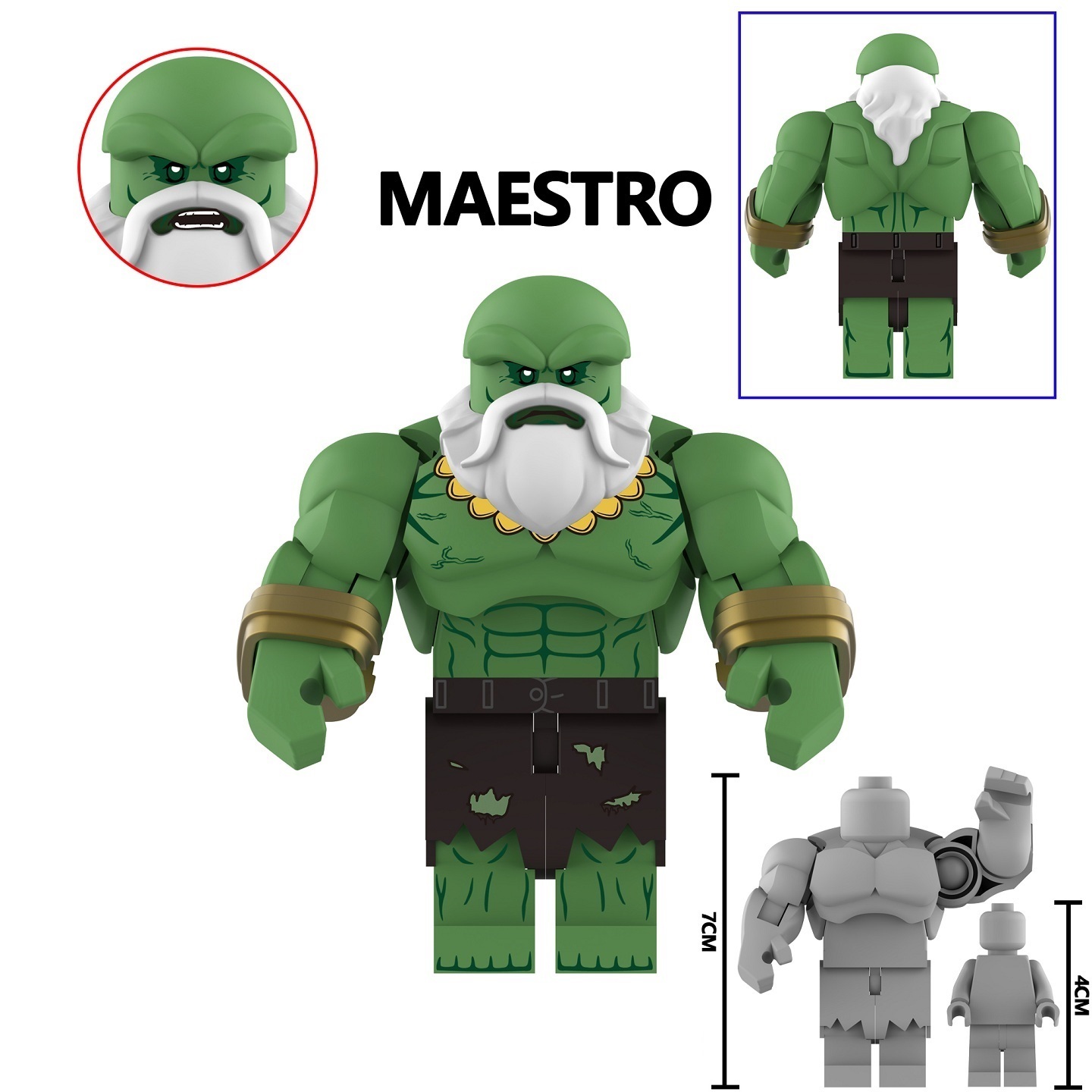Hulk Maestro Custom Minifigures Fit Lego (7CM) AF349
