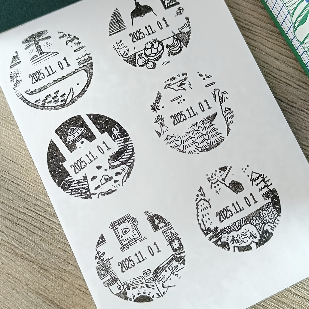 星期日拯救計畫．我們的日期章 日付印章(六種印面)