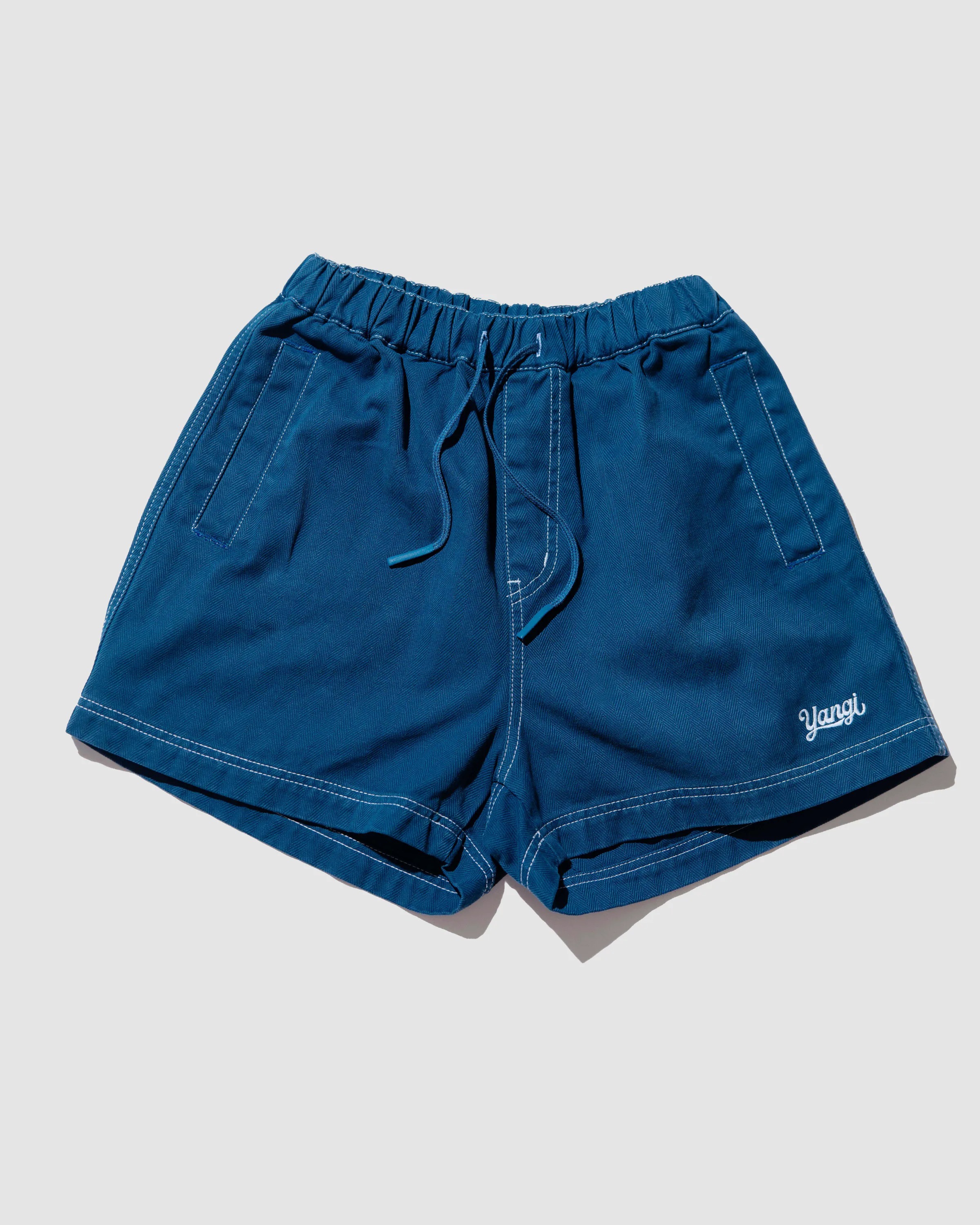 YANGI Logo Herring Bone Faded Shorts