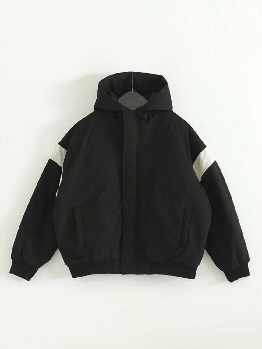 拼色連帽拉鍊外套(薄夾棉) ALLWAYS-041JK