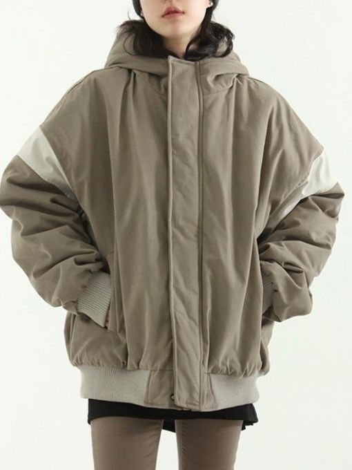拼色連帽拉鍊外套(薄夾棉) ALLWAYS-041JK