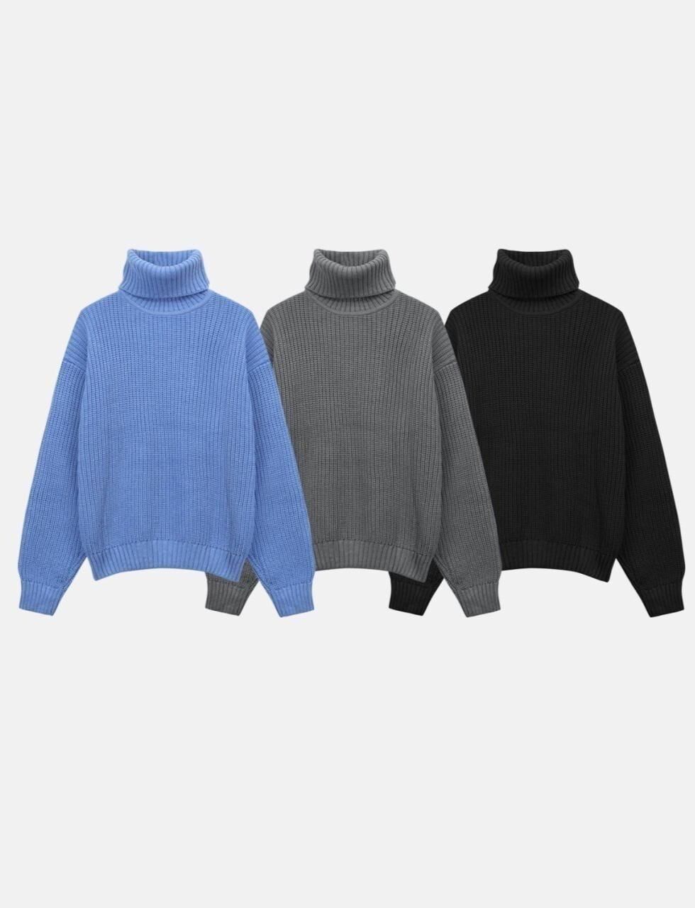 暗直紋樽領針織衫 ALLWAYS-044T