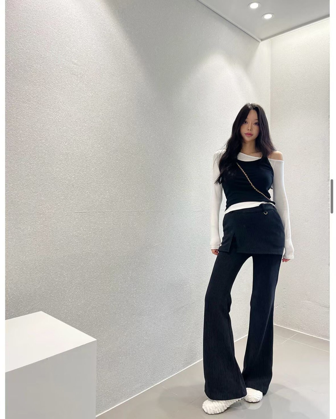 拼接短裙休閒長褲