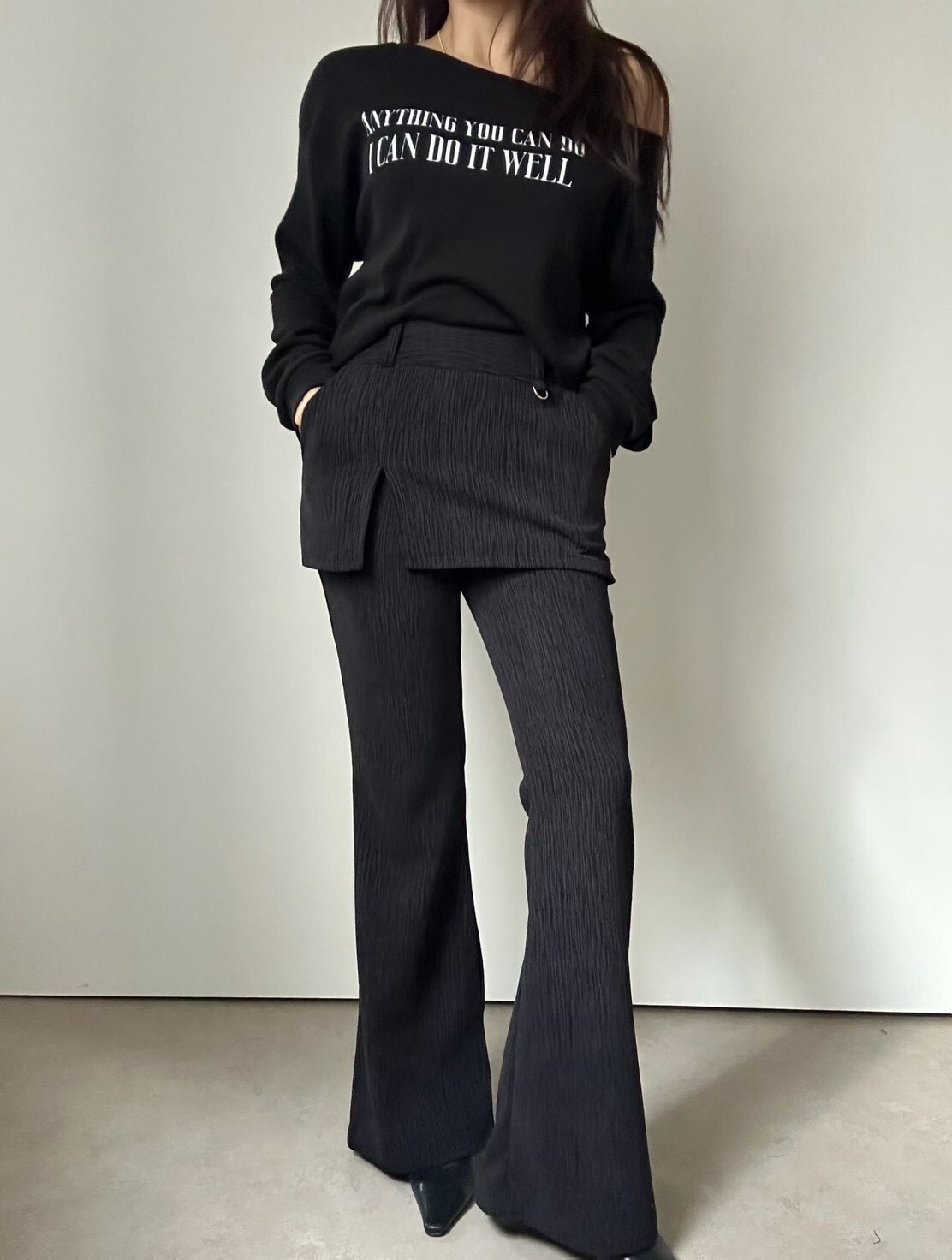 拼接短裙休閒長褲