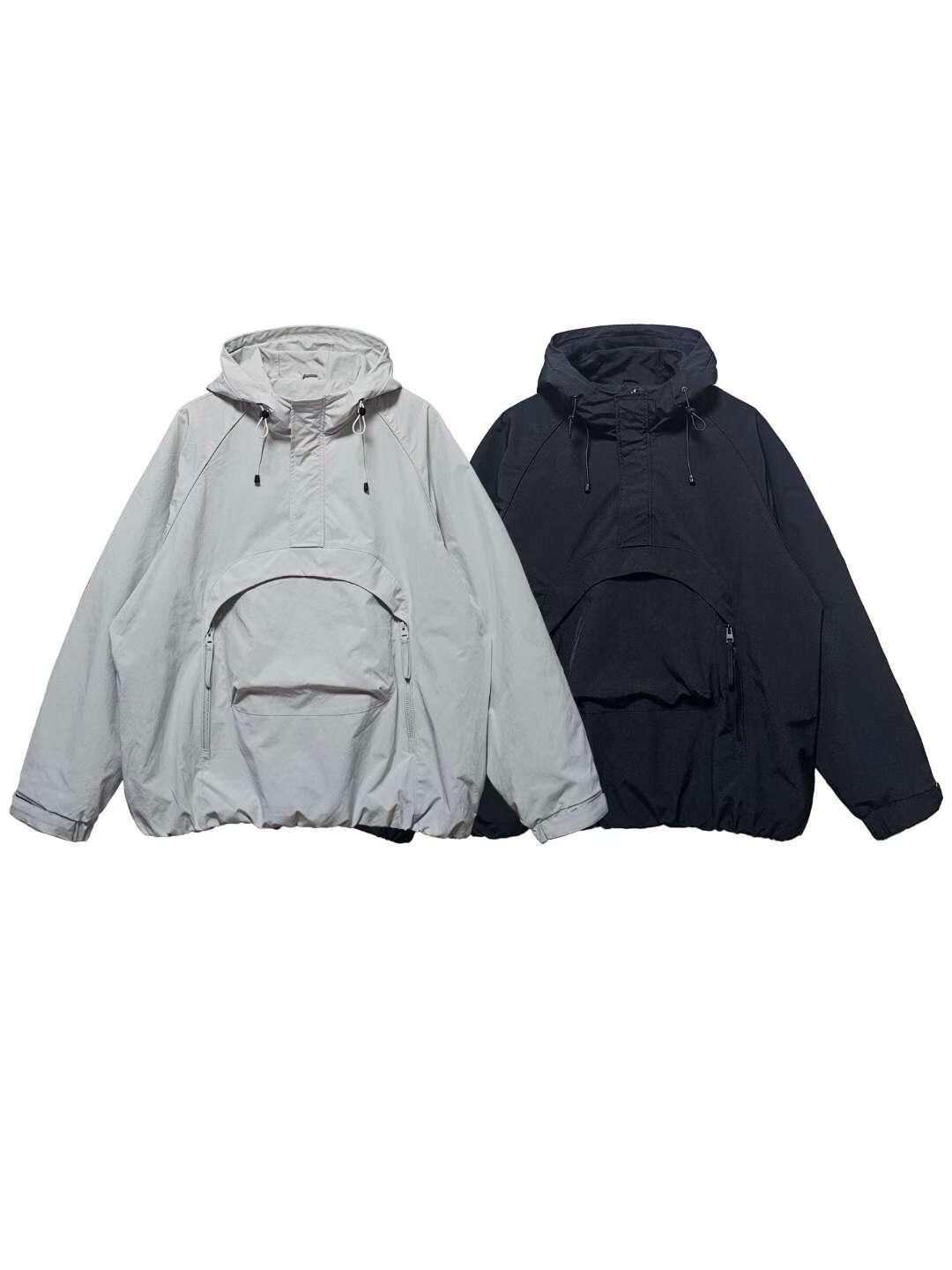 淨色半開胸連帽風褸 F&c-107JK