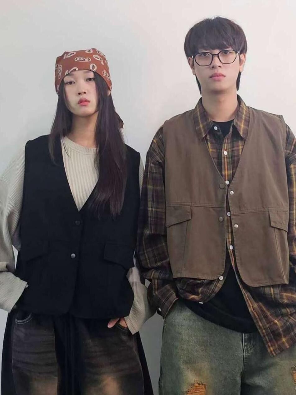 淨色開胸背心褸 F&c-108V