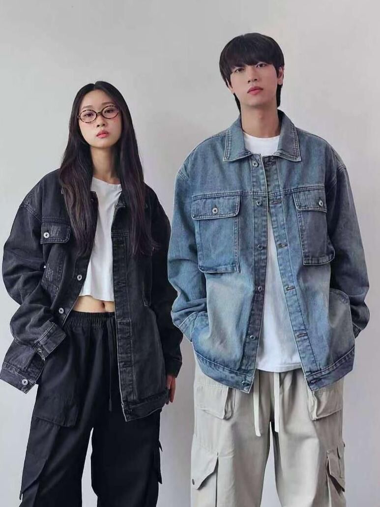 洗水開胸牛仔褸 F&c-110JK