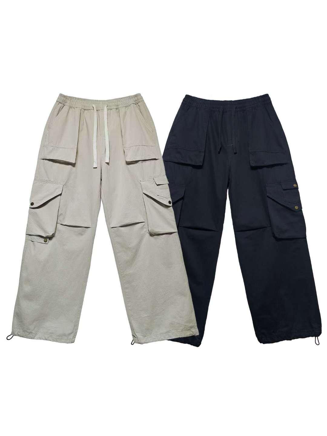 淨色可束腳工裝鬆身褲 F&c-113P