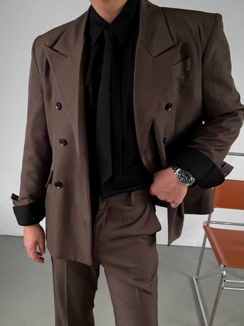 淨色孖襟西裝褸 1990S-026JK