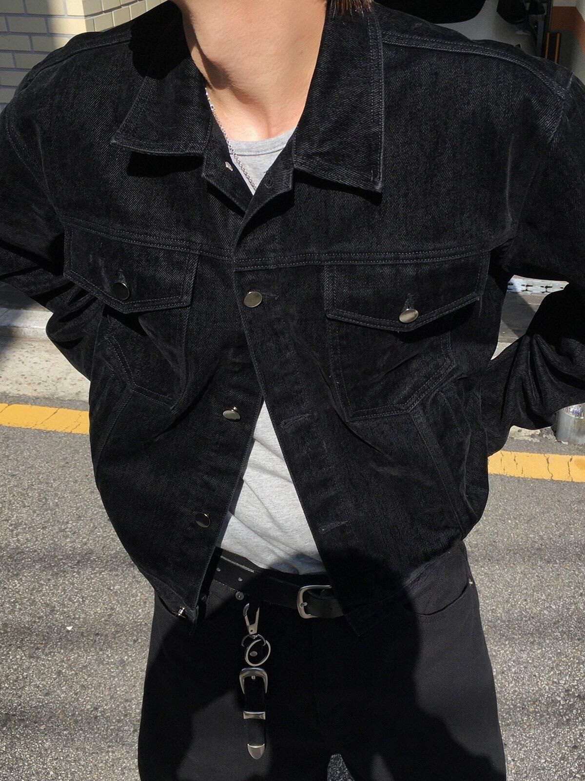 淨色反領開胸外套 1990S-027JK