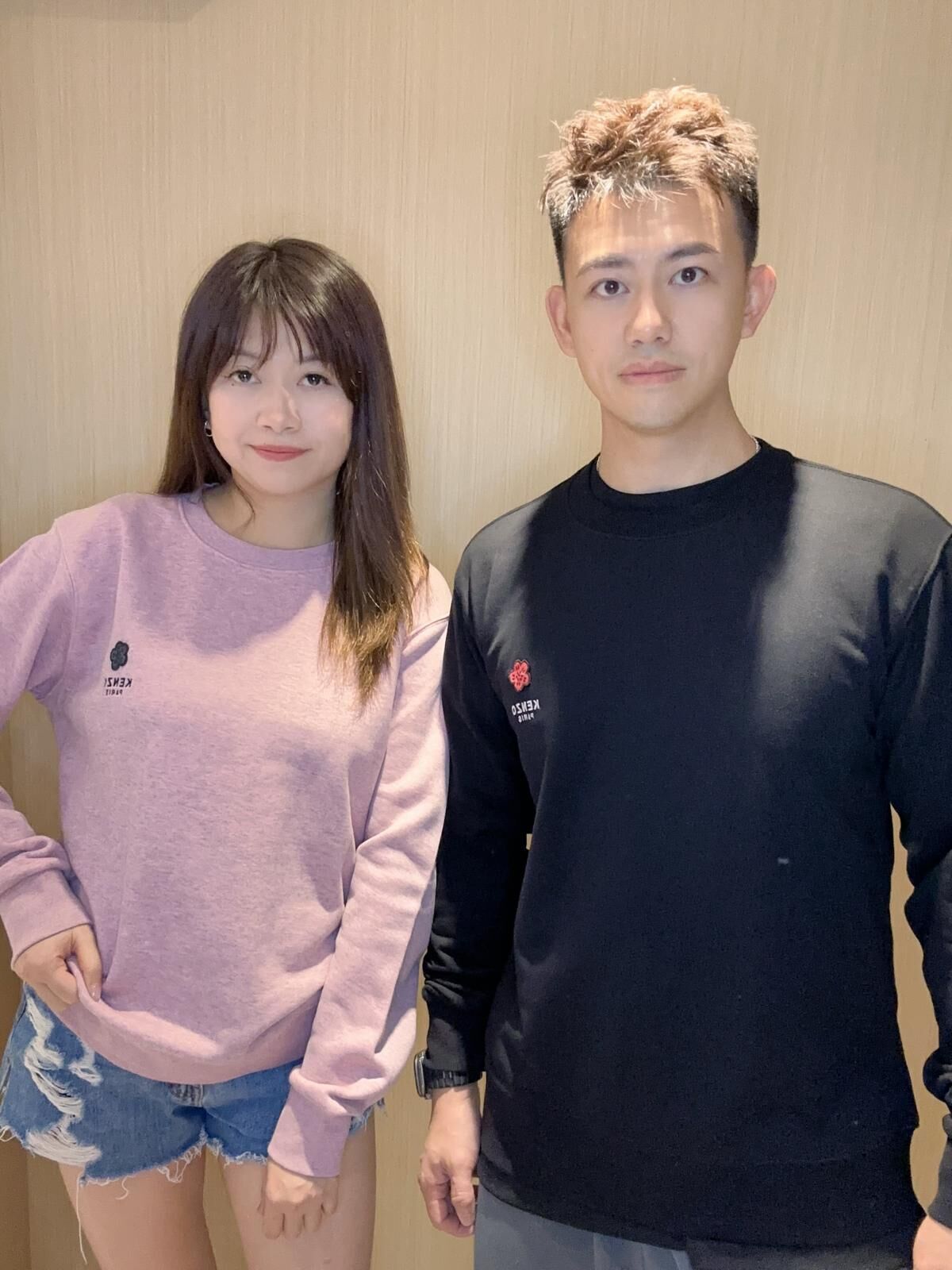 Kenzo 黑色 併 紅小海棠花 圓領衛衣 男女同款