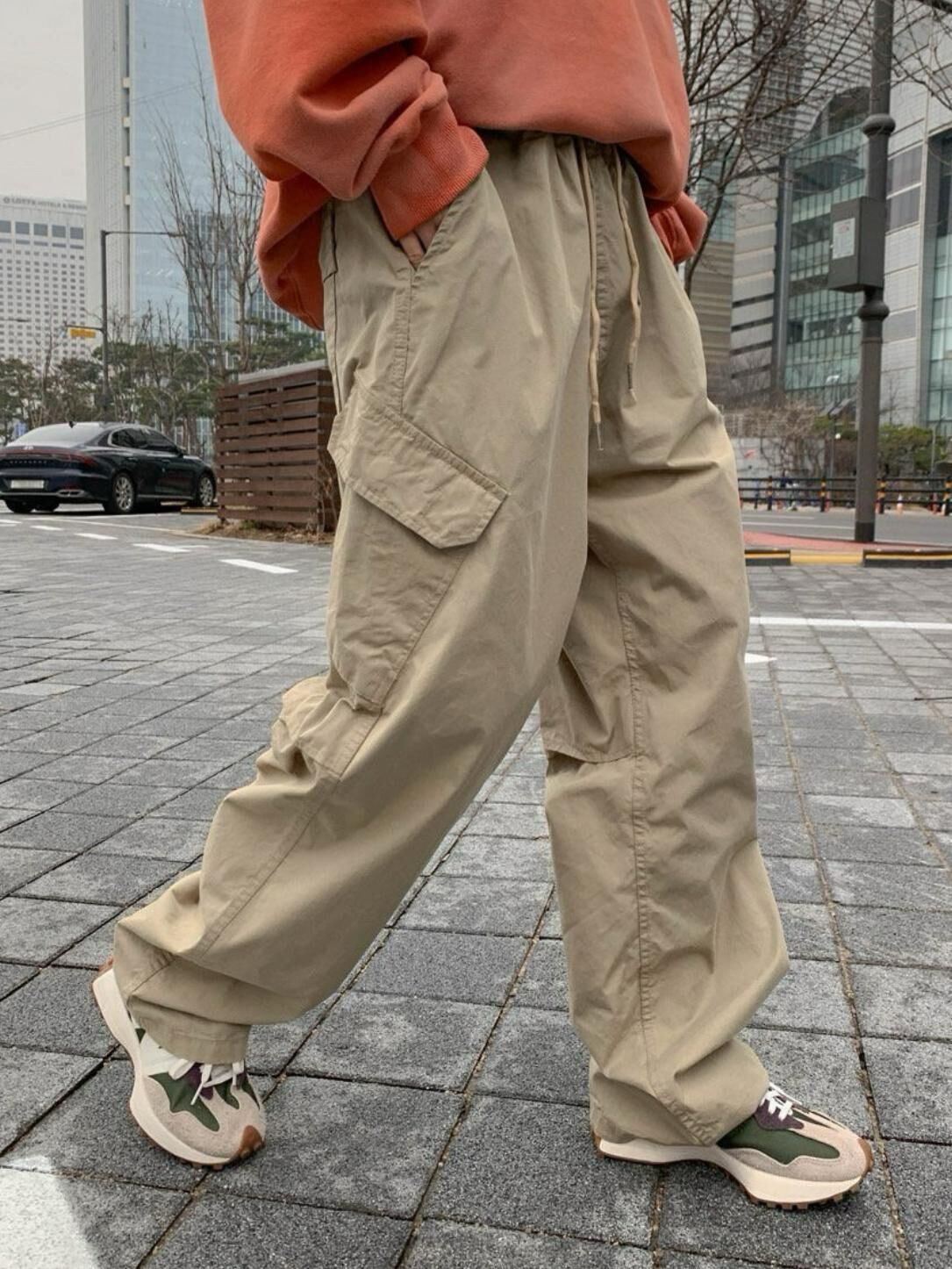 淨色工裝鬆身褲 2GAUGE-049P