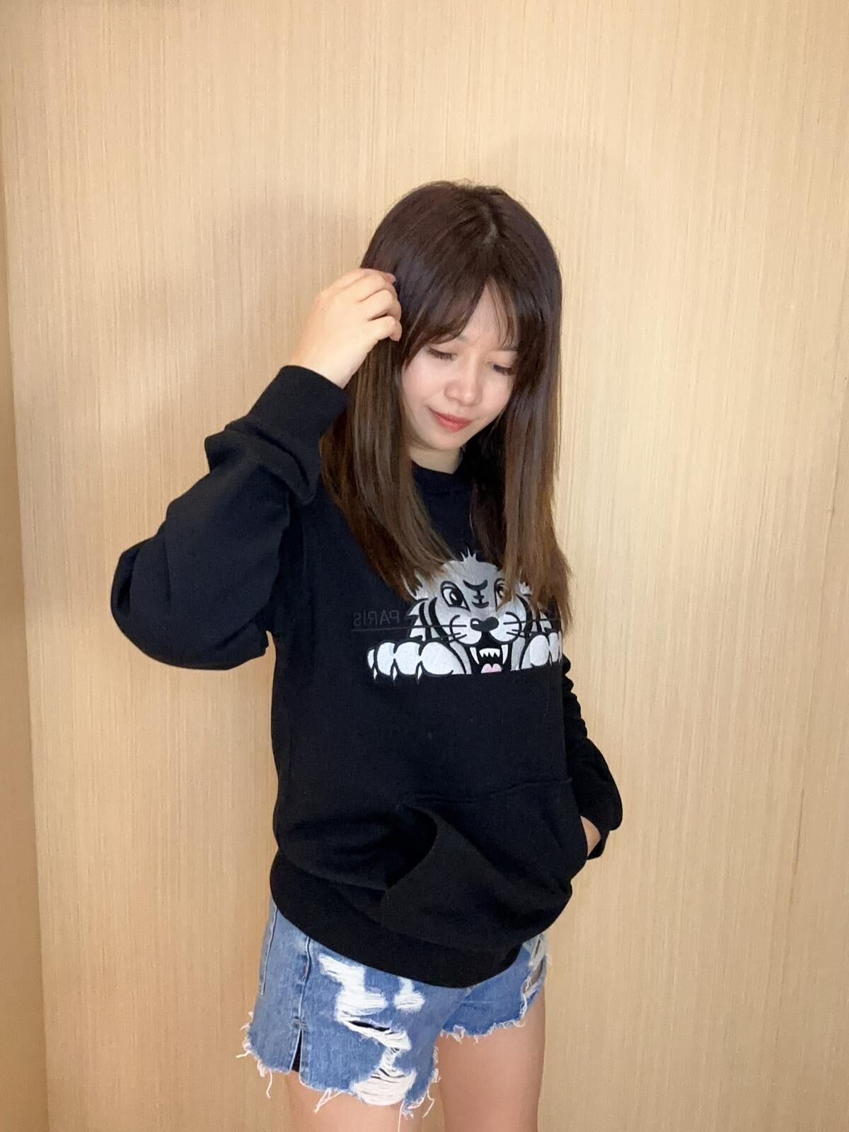 Kenzo 黑色 併 半虎頭 有帽衛衣 男女同款