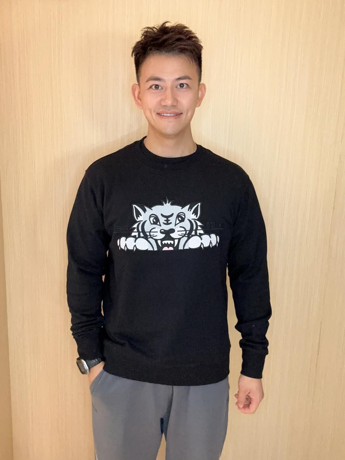 Kenzo 黑色 併 半虎頭 圓領衛衣 男女同款