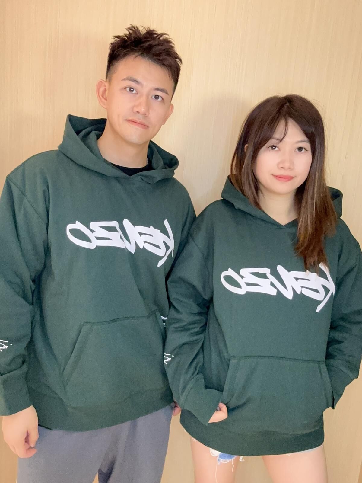 Kenzo 墨綠色 併 字母logo 有帽衛衣 男女同款