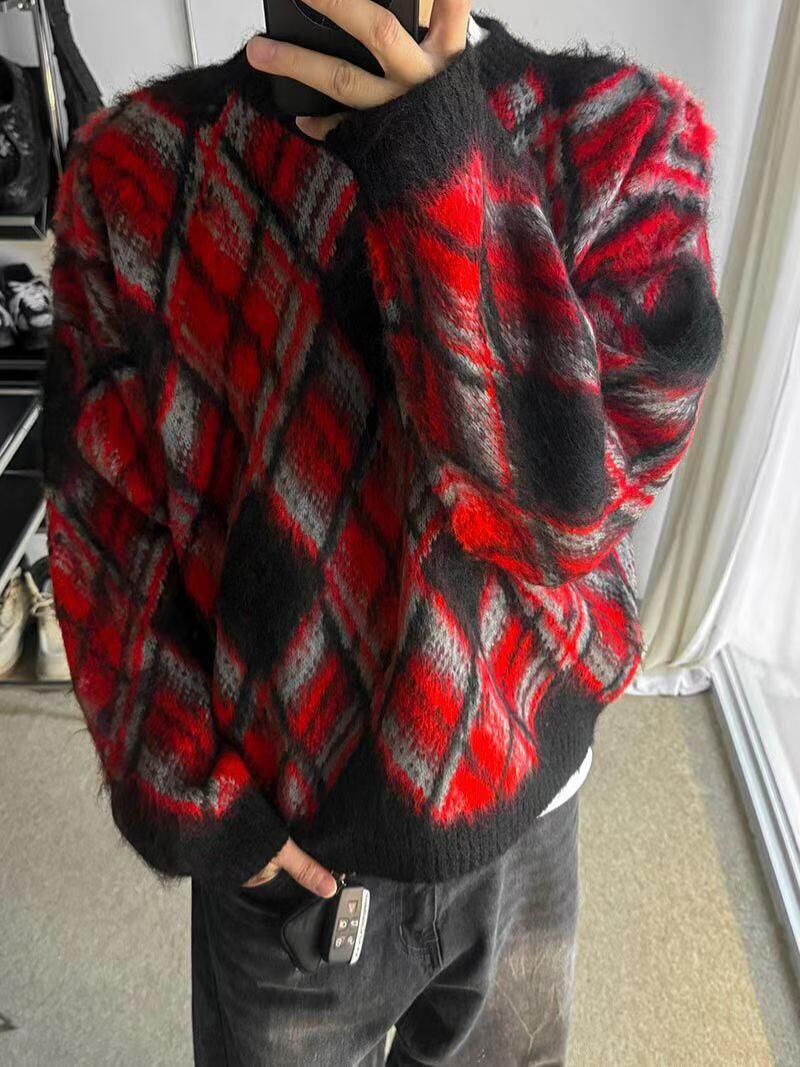 菱格圓領針織衫 tap-087T