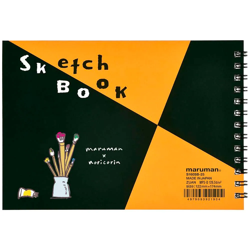 限定 Nori Cori 素描本 24枚畫用紙(白色) 繪圖本 女孩與豬｜MARUMAN 日本