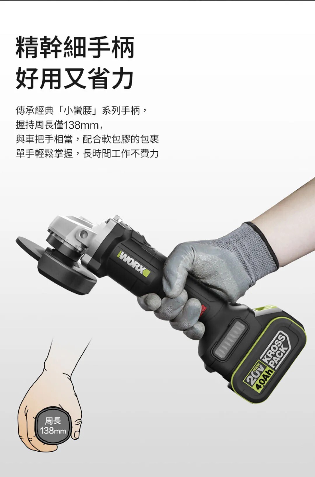 WORX 威克士- 鋰電調速角磨機(4吋) WU805.9(淨機) [香港行貨] | 五金街