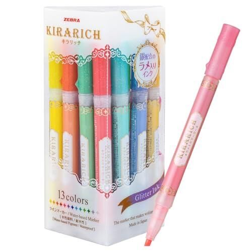 『ZEBRA』Kirarich 螢光筆套裝（13 色套裝）含閃光墨水（限量版）