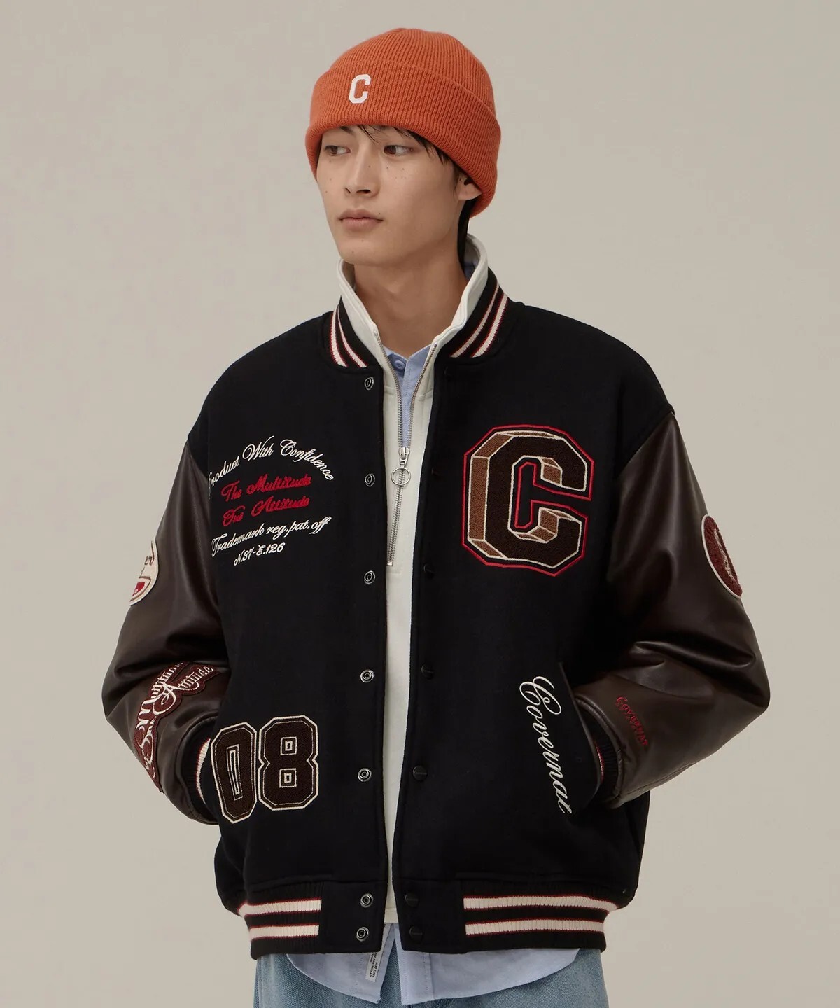 【OWN】Covernat 羊毛 棒球外套 厚磅 鋪棉 秋冬 大C 大外套 不分男女 黑紅 海藍米