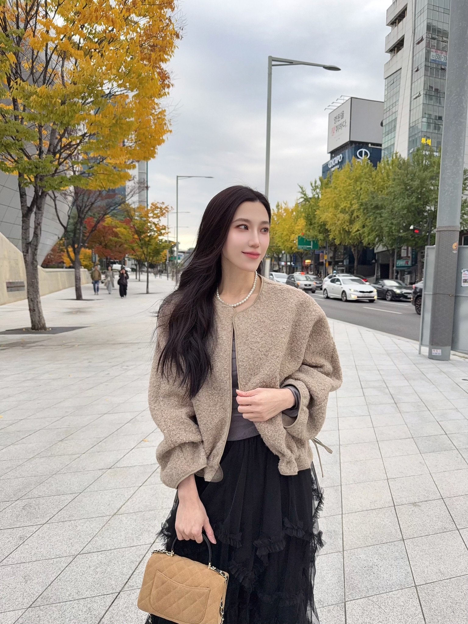 QQ羊毛下綁帶收腰外套