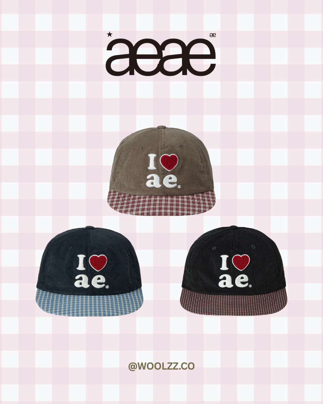 AEAE CHECK BALL CAP 格紋燈芯絨棒球帽 復古鴨舌帽 格紋 aeae 三色 可調帽圍 燈心絨 秋冬