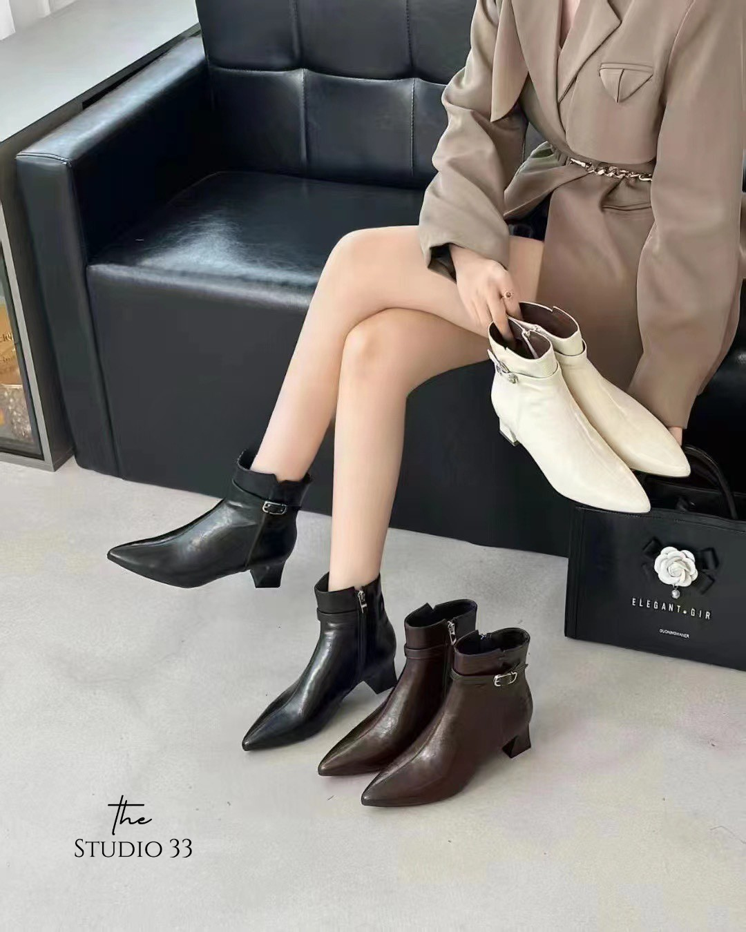 法式氣質尖頭短靴