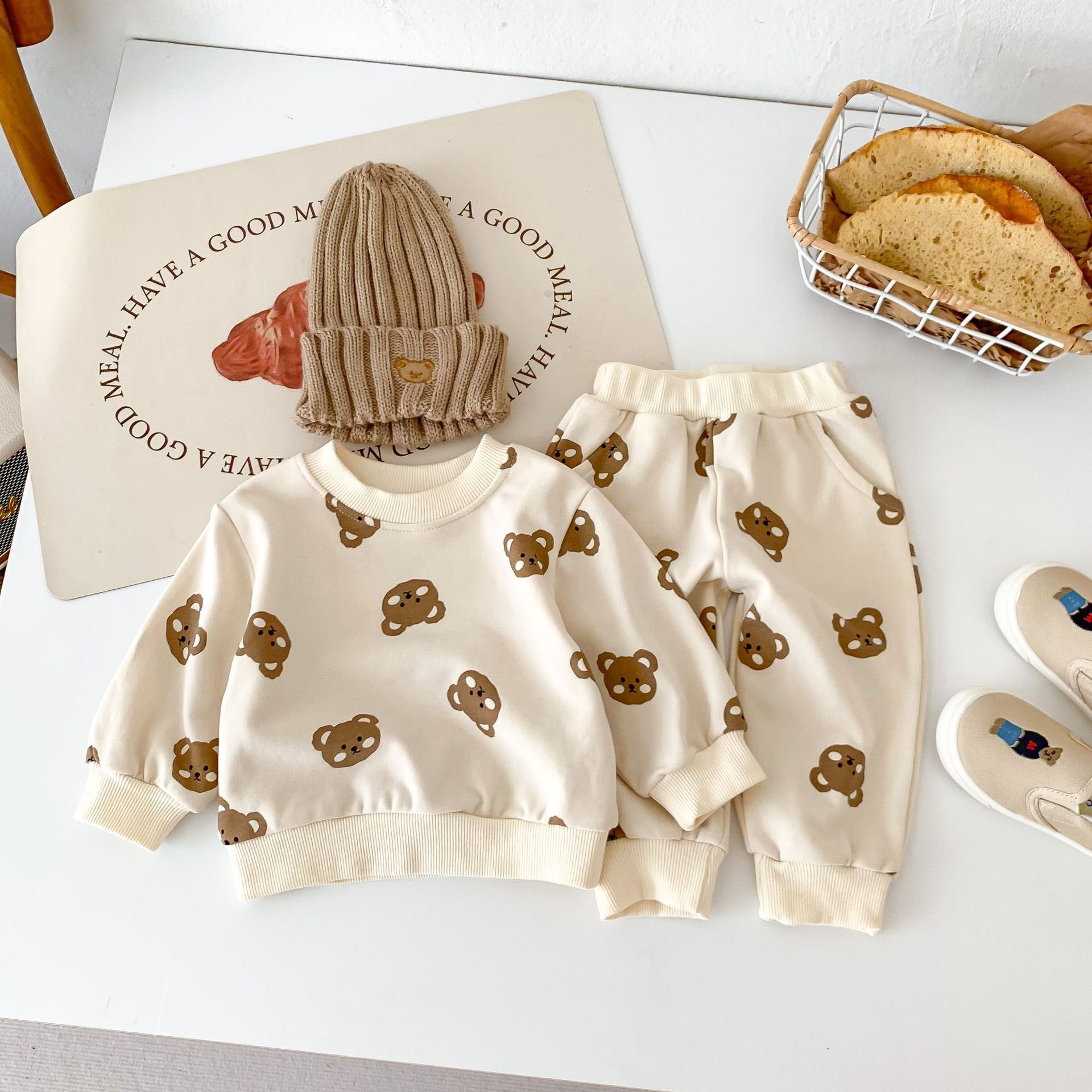 滿印小熊 長袖套裝2件組