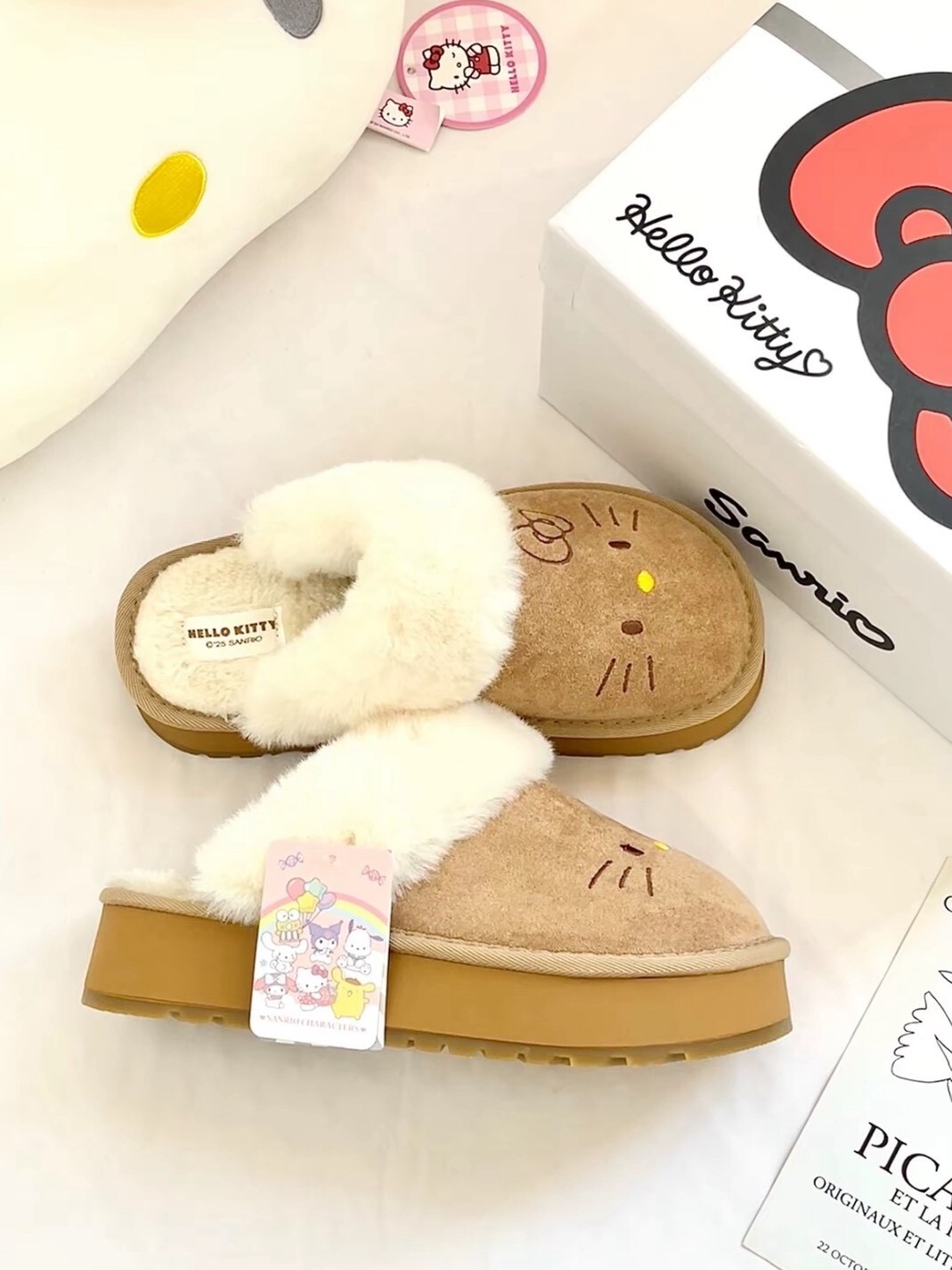 正版授權 Hello kitty 雪靴拖鞋