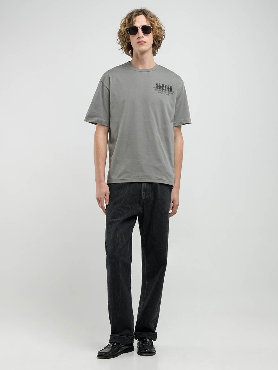 REPLAY 灰色圖片印花短袖T-shirt