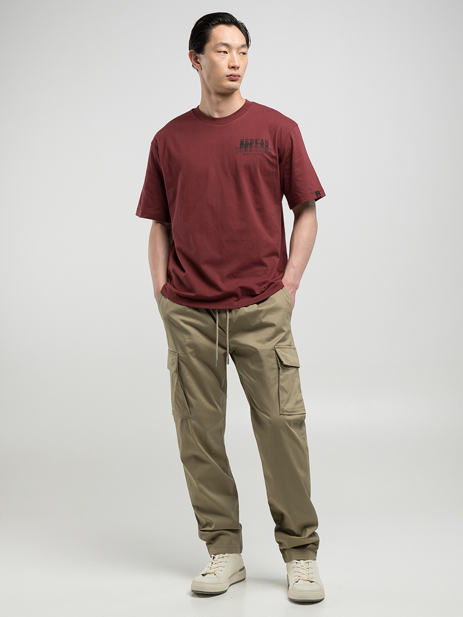 REPLAY 紅色圖片印花短袖T-shirt