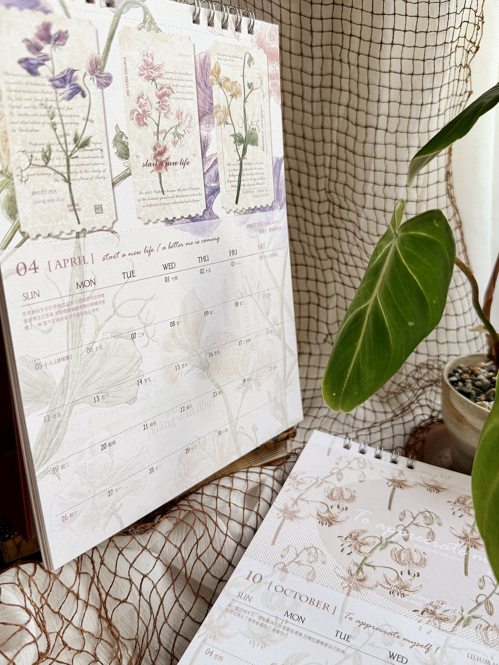 竹工凡花．2026 呢喃祝福三角桌曆
