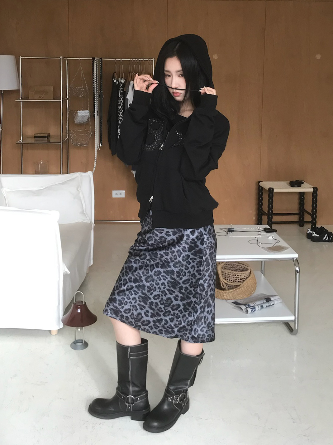 Leopard Print Midi Skirt #長裙