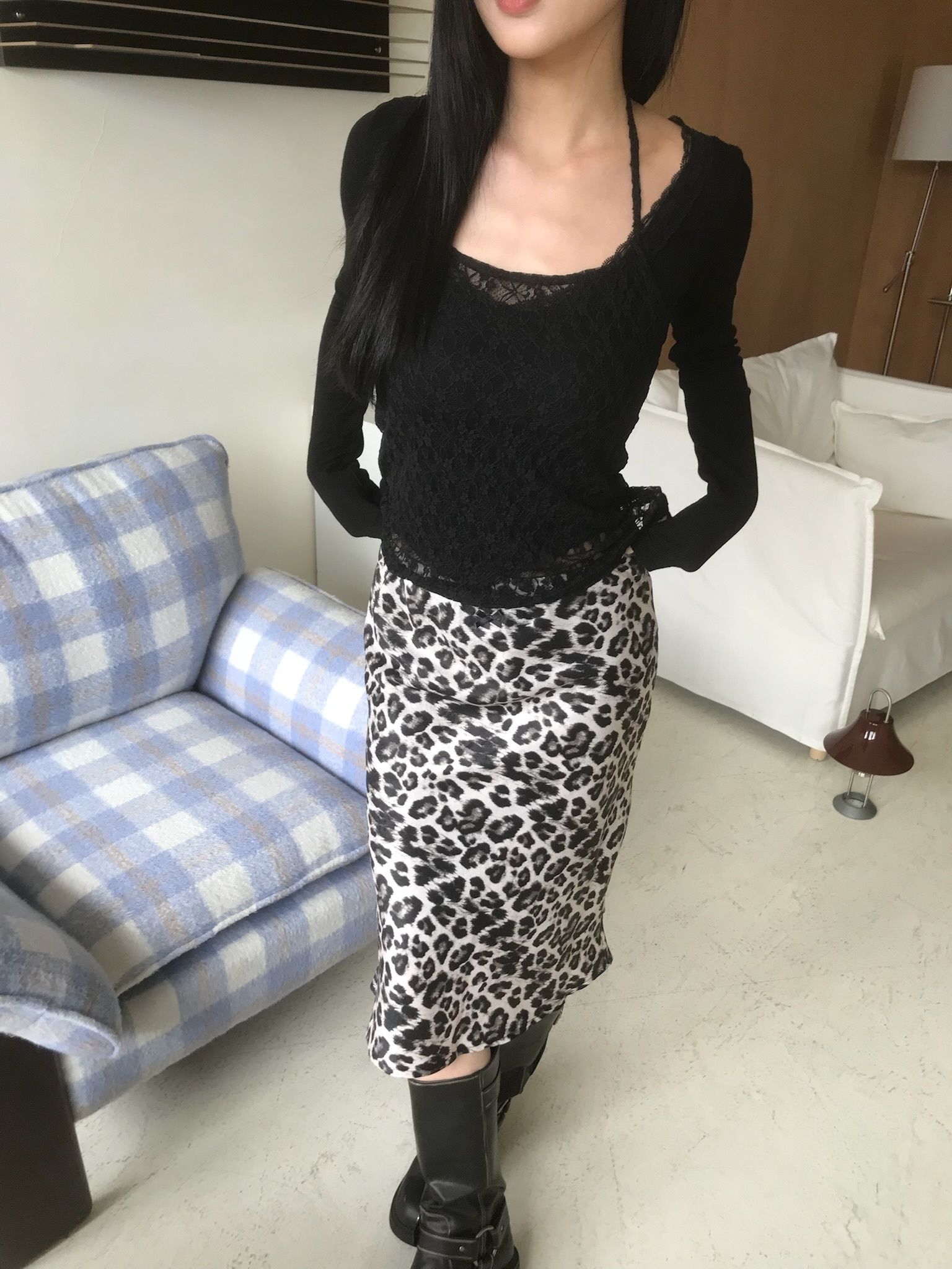 Leopard Print Midi Skirt #長裙