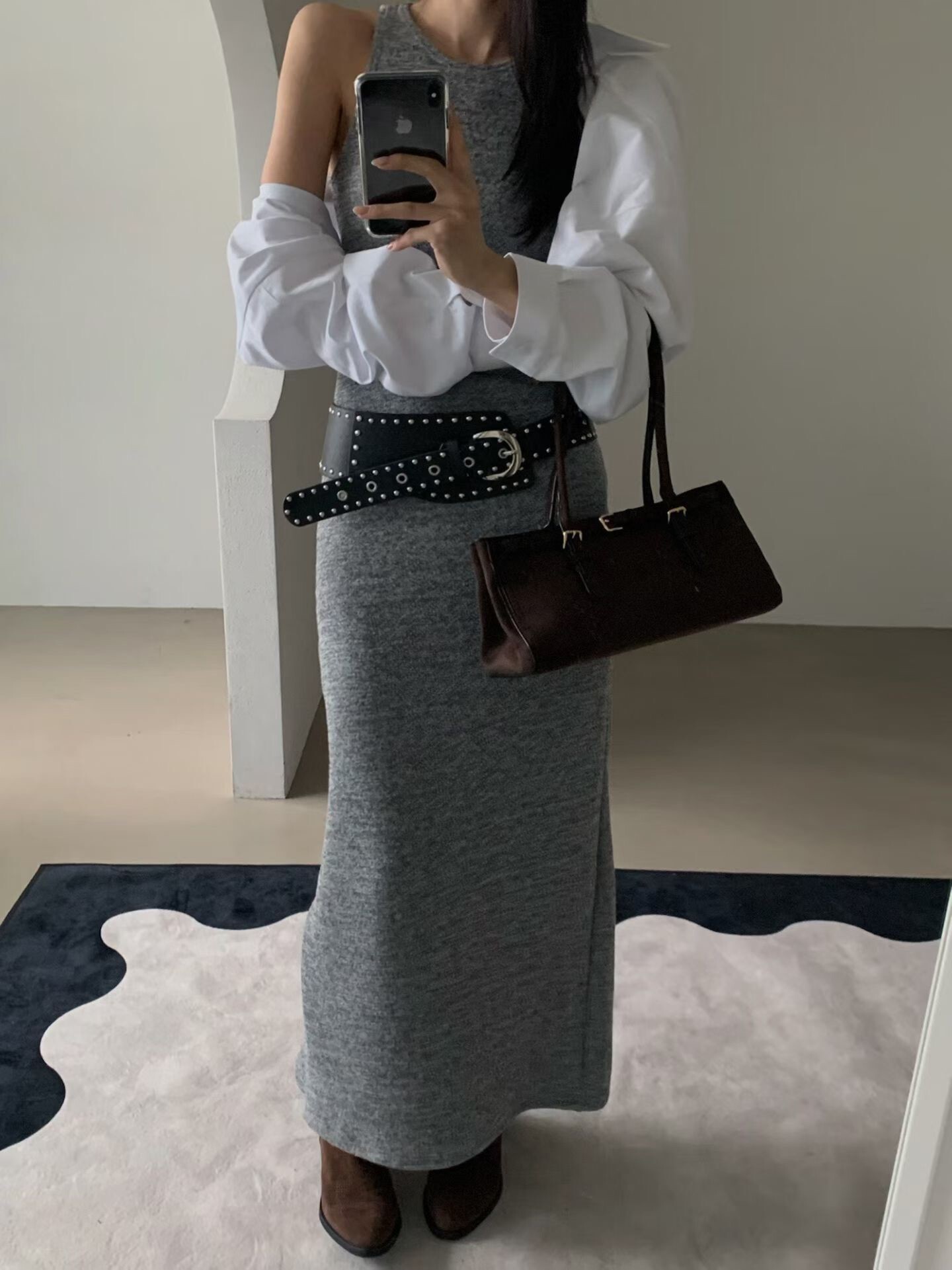 彈力棉毛貼身背心長洋