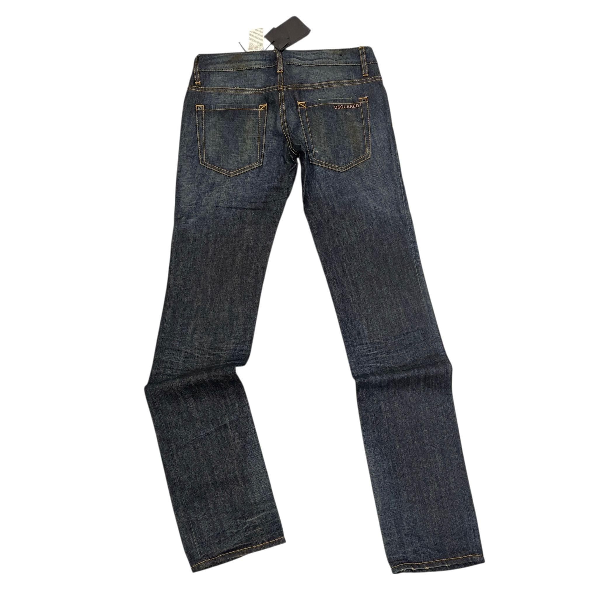 限時清倉價!!!全新DSQUARED做舊洗水深藍色牛仔褲 40碼 鋼鐵印章S75LA0335 S30281#BRAND NEW #香榭站正品