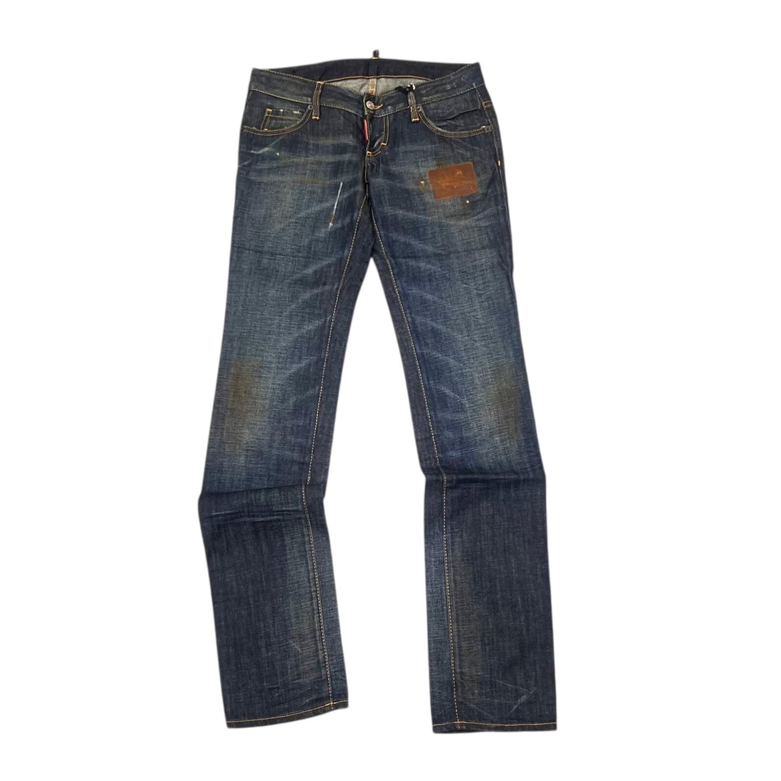 限時清倉價!!!全新DSQUARED做舊洗水深藍色牛仔褲 40碼 鋼鐵印章S75LA0335 S30281#BRAND NEW #香榭站正品