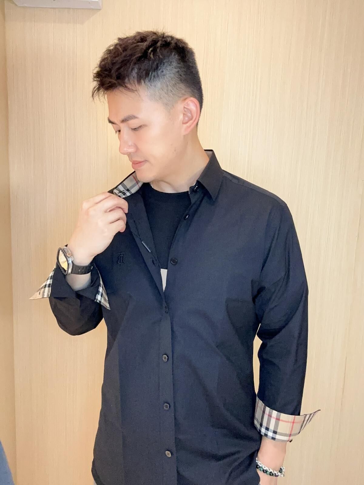 BBR 黑色 刺繡TB logo 襯衫 男款