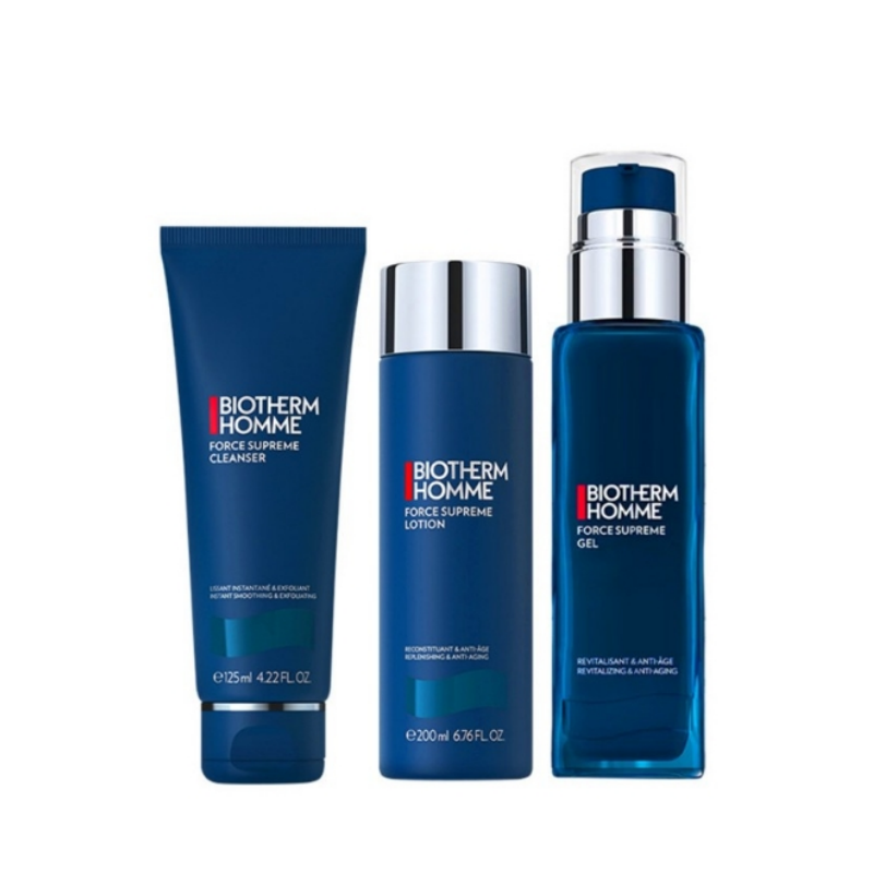BIOTHERM 碧歐泉男士禦尊三件套 男士緊緻淡紋3件套裝 [平行進口]新包裝（潔面125ml+爽膚水200ml+乳液100ml）